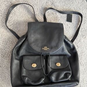 Coach Black leather backpack